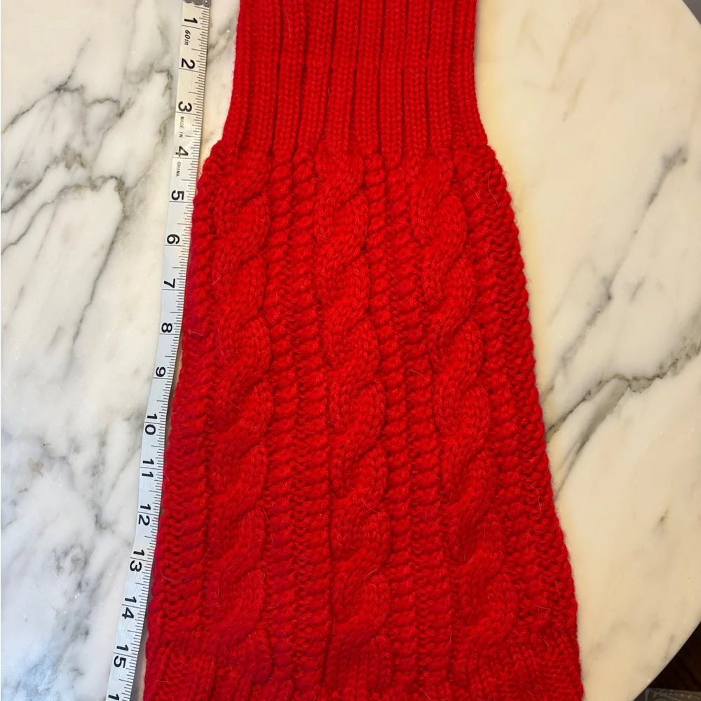 Cozy Red Cable Knit Dog Sweater